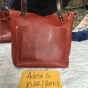 BNNU Portland leather tote - size small and zippered